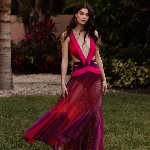 PatBo Netted Fringe Beach Dress Multi medium - Picture 2 of 5